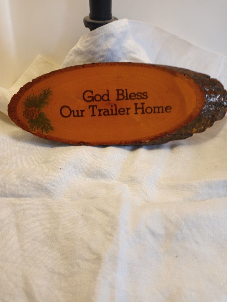 Vintage Sign Made From Wood Slab