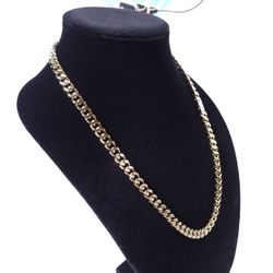 Gold Chain Cuban Link - 7mm 22" / 24" *High-Grade Piece* 14k Stamp Clip Style Clasp (Clean Look)