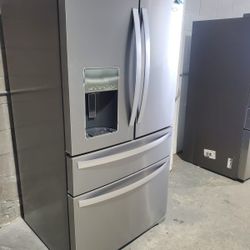4 Door French Whirlpool Refrigerator Fridge Fully Functional