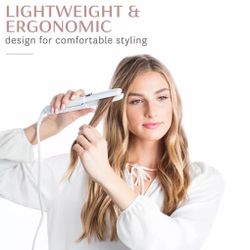 T3 SinglePass Compact Travel Styling Flat Iron with Cap (White & Rose Gold)