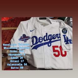 Dodgers Championship Jersey OHTANI BETTS HERNANDEZ EDMAN FREEMAN VALENZUELA 