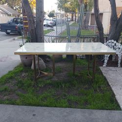 Marble Table With Metal Legs
