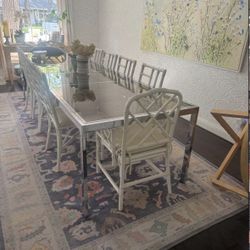 MODERN CHROME & SMOKED GLASS DINING TABLE 