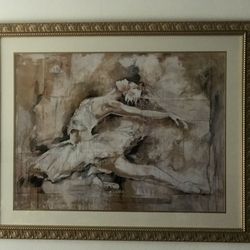 Ballerina painting with elegant frame