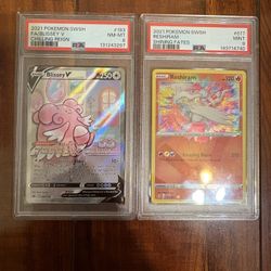 Pokemon 2021 Blissey & Reshiram PSA Lot of 2! Chilling Reign & Shining Fates!