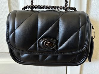 COACH Pillow Madison Shoulder Bag With Quilting Black