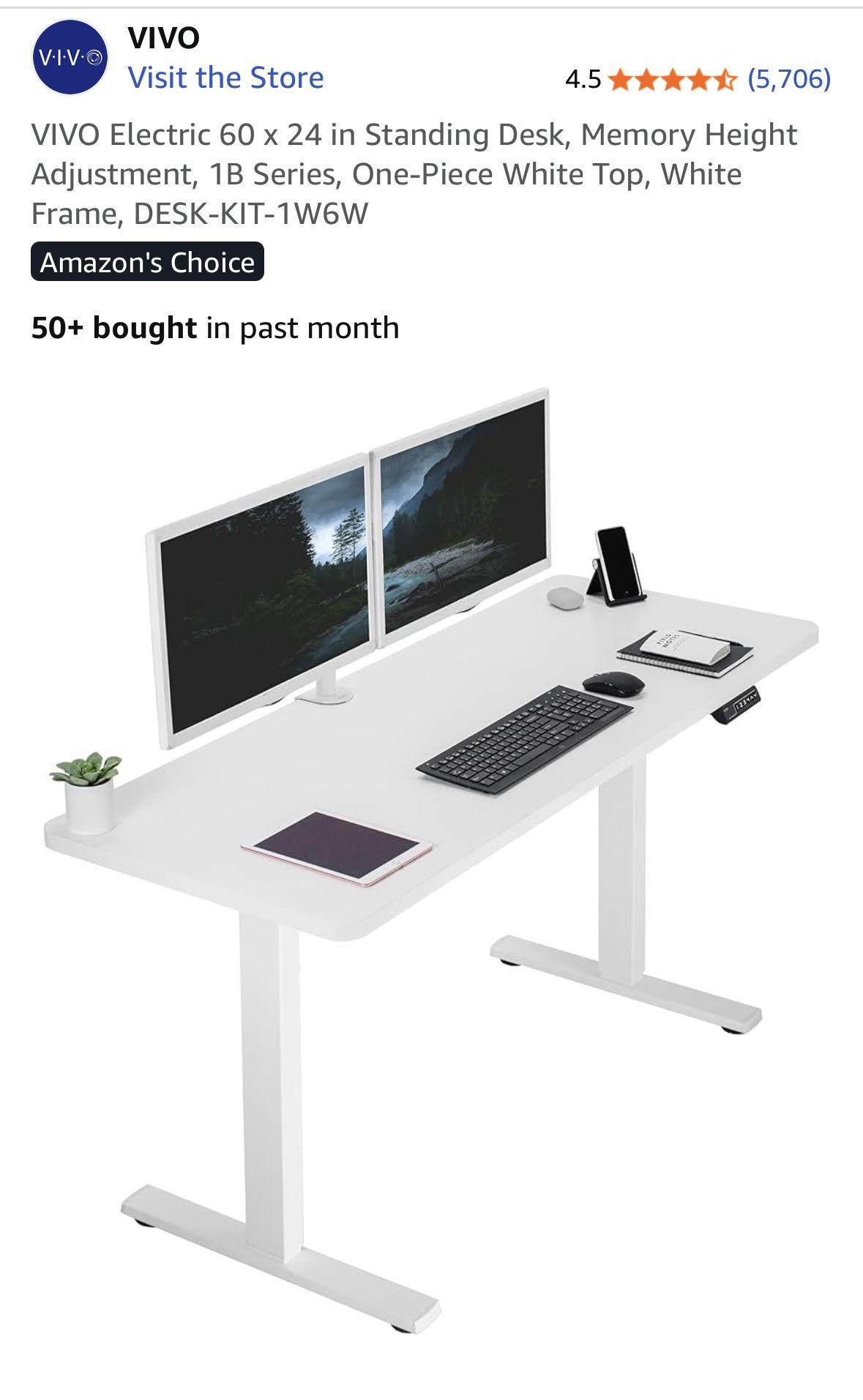 60 x 24 Vivo standing desk