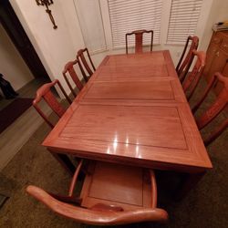 Large Dining Table W/ 10 Chairs
