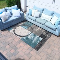 Blue Couch and Loveseat Set 