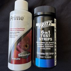 Aquarium Water Conditioner + Test Strips (Almost New)