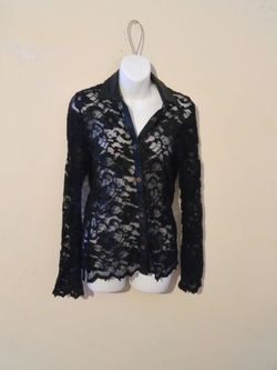 Lace and leather blouse