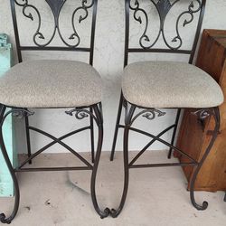Set of Two Metal Bar Stools