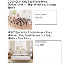 King Bed Frame And The Bed 