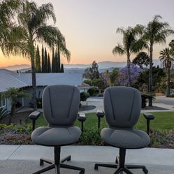 Two Gray Office Chairs