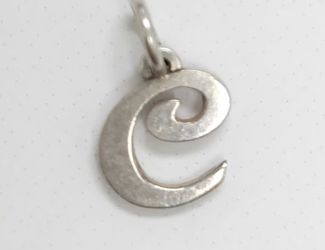 James Avery sterling silver script initial charm in the shape of the letter ’C’
