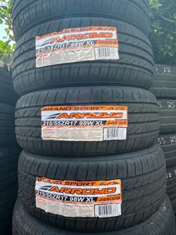 215/55/17 Arroyo  New Tires Set Of 4 Installed And Balanced Set De 4 Llantas Nuevas Instaladas Y Balanceadas