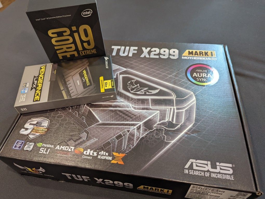 Intel i9-7980xe + TUF X299 Mobo + RAM Bundle
