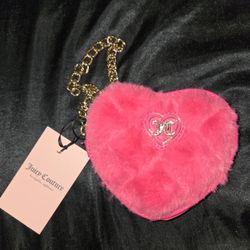 Juicy Couture Hot Pink Heart Fluffy Wallet