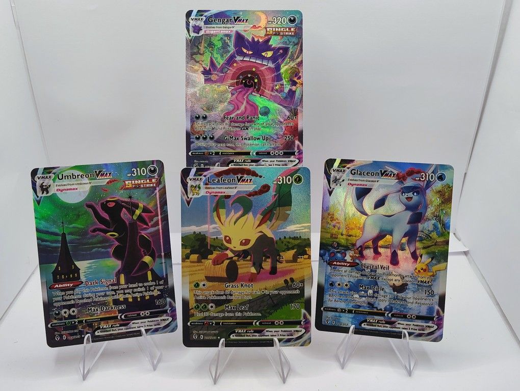 Pokemon VMAX Cards Gengar, Umbreon, Leafeon & Glaceon NM 🔥