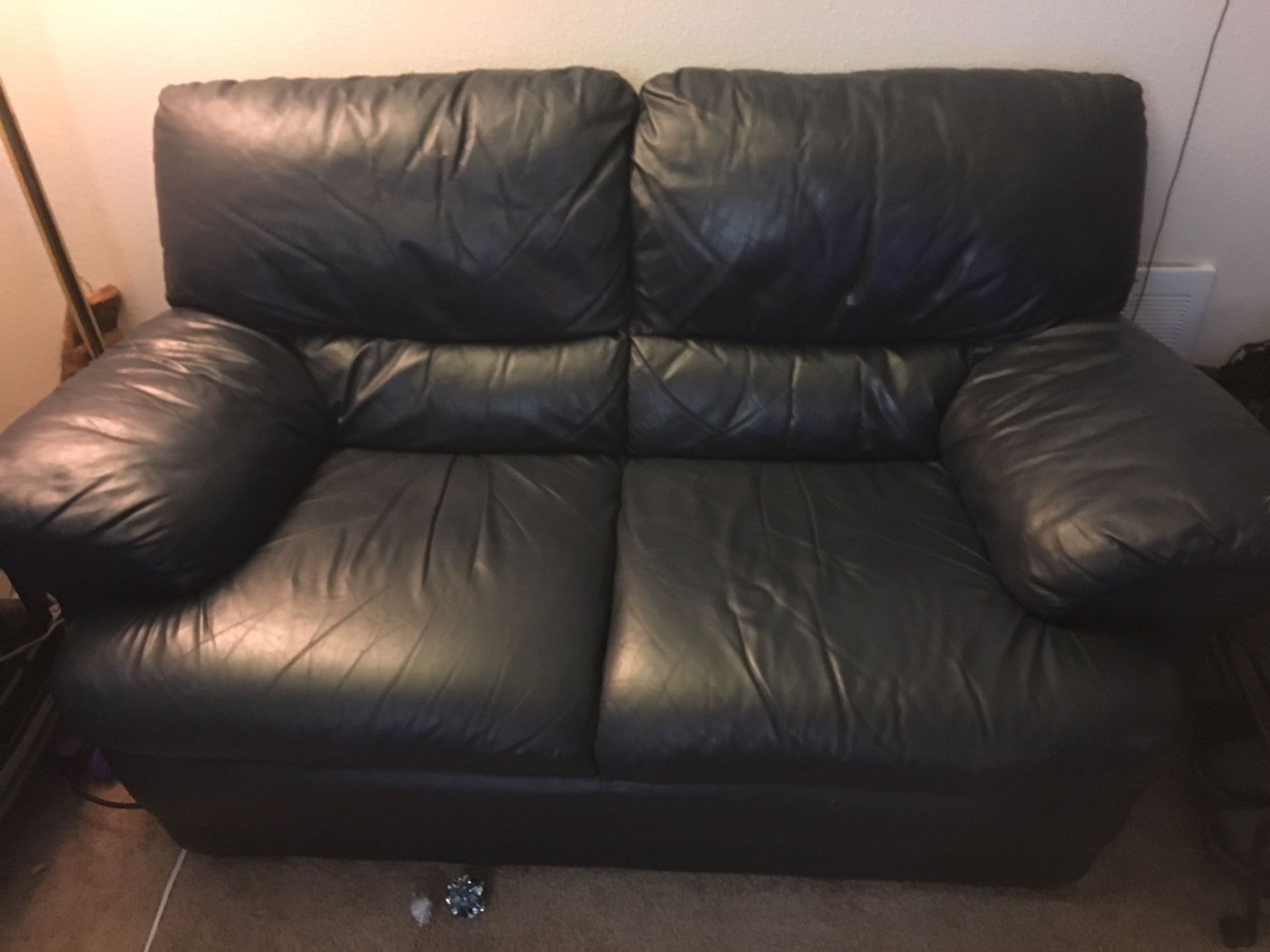 Couch, chair and stool set ( Divani Chateau D'Ax, Italian leather. )