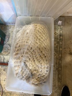 Chunky Knit Blanket Cream Large