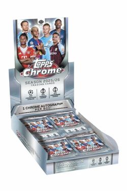 2025-26 Topps Chrome UEFA Club Competitions Hobby Box Sealed Soccer