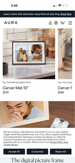 Aura 10.1” digital photo frame