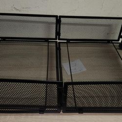 Underbed Storage Container, Carbon Steel Sturdy Under Bed Organizer with Wheels for Home (Black)