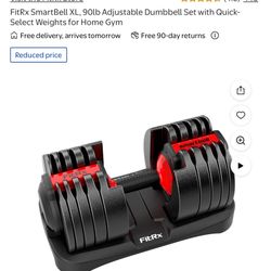 FitRx SmartBell XL, 90lb Adjustable Dumbbell Set with Quick-Select Weights for Home Gym