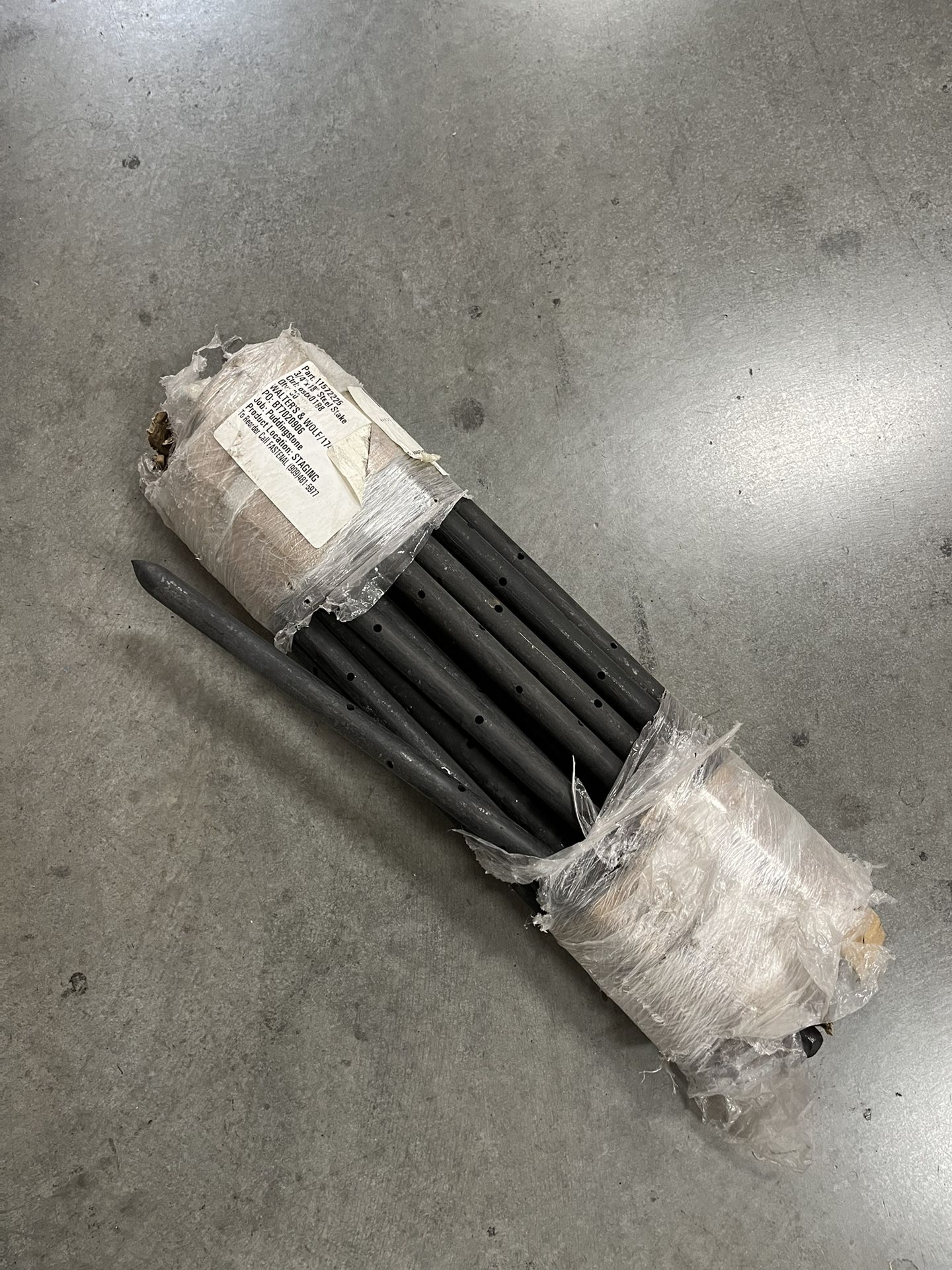 3/4" x 18" Steel Stake with Nail Holes - Ideal for Concrete Slab Forming