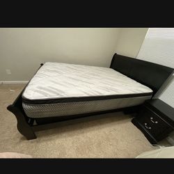 Bed Frame with Box Spring And Mattress