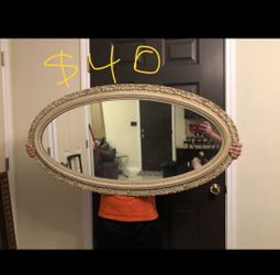 Large oval heavy mirror