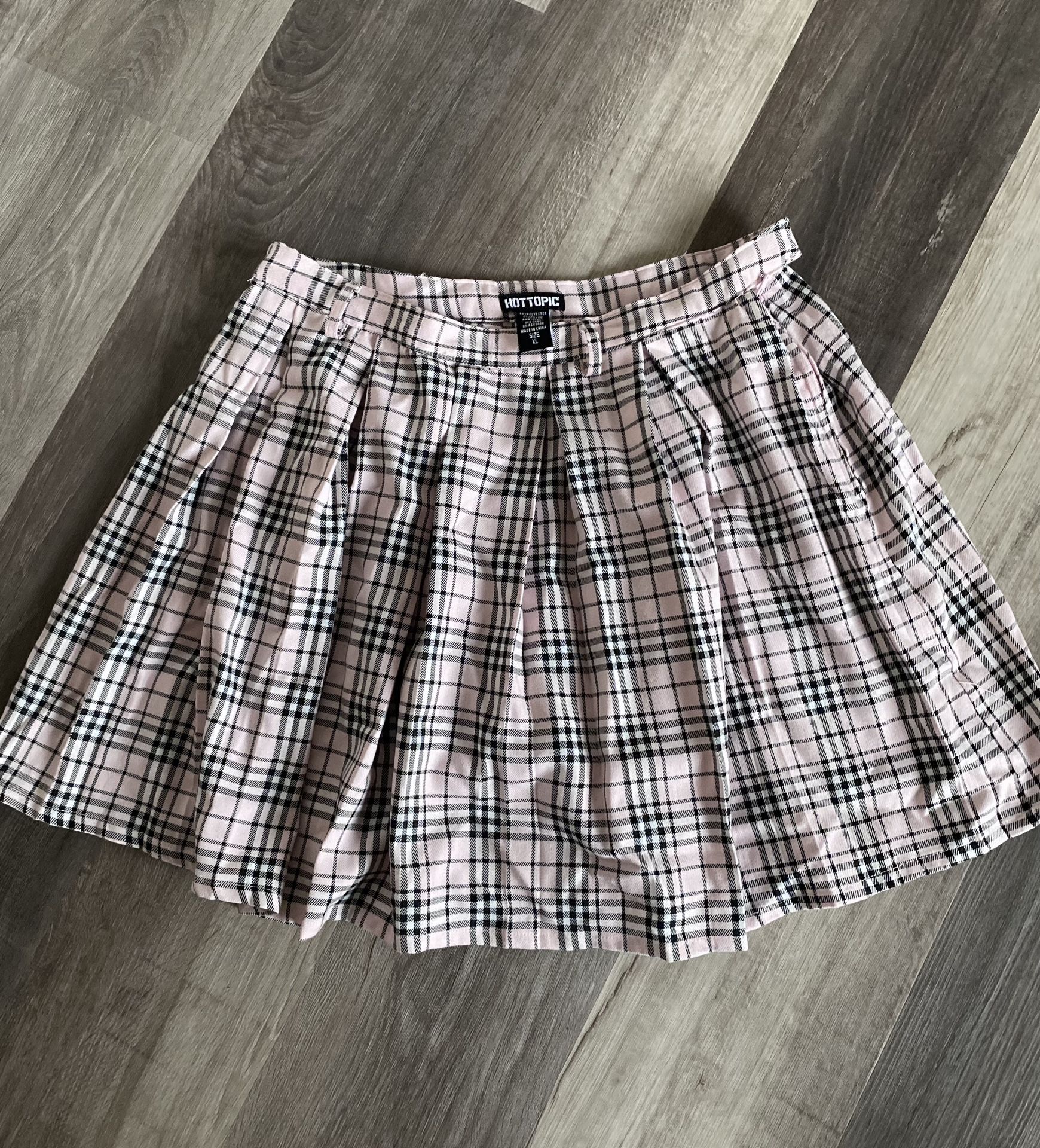 Baby Pink Plaid Skirt