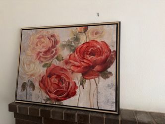 Large Framed Floral Wall Art – $50 OBO