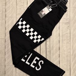 Black MENS DENIM PANTS LA LAKERS 38/32