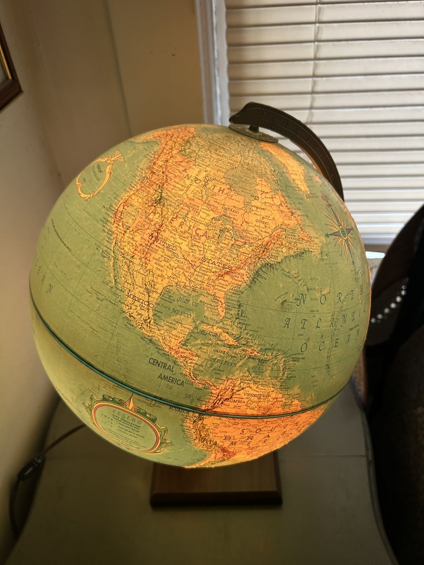 You light up my world; Vintage Pan Am Repogle Light Up Globe with Raised Topography: