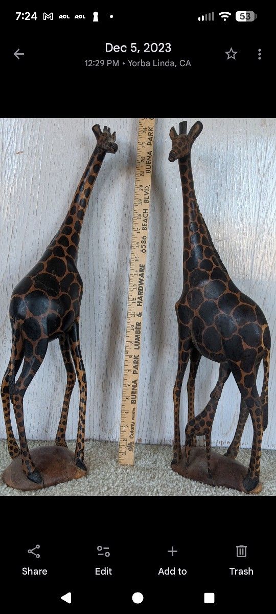Hand Carved Giraffe
