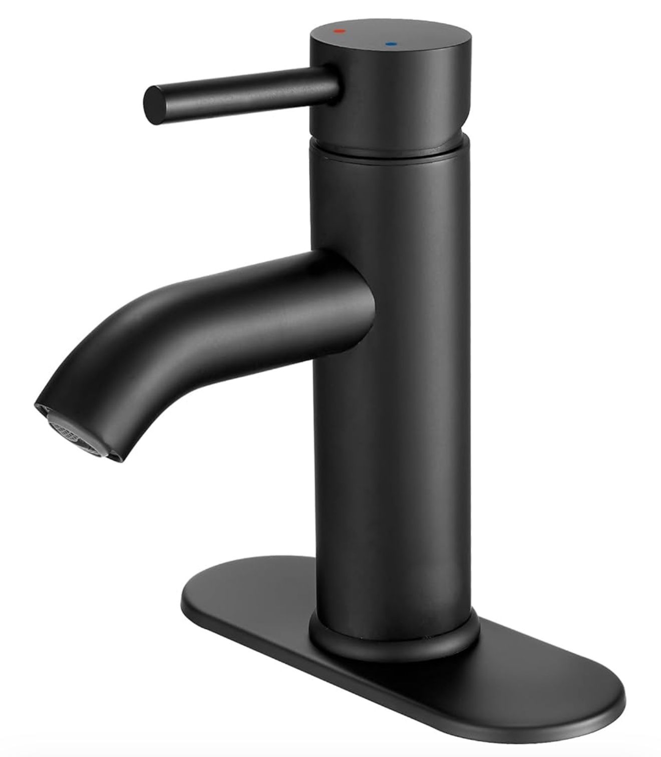 VOTON Black Bathroom Faucet Single Handle Matte Black Bathroom Sink Faucet Rv Lavatory Vessel Faucet for Bathroom Faucet 1 or 3 Hole with Deck Plate