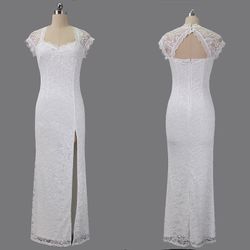 Minerva High Slit Cut-out Back Bodycon Lace Dress