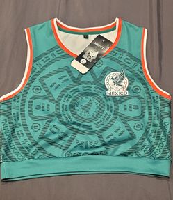 Nueva women crop top Mexico jersey  large fits as a small stretch material