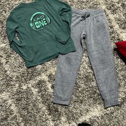 Boys Long Sleeve Shirt And Sweatpants Size Large 10/12