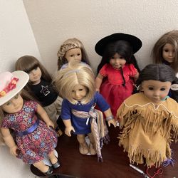 Lot Of American Girl Dolls And Accessories