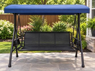 Newly Assembled 3 Seat Porch Swing with Adjustable Canopy Patio Swing with Stand