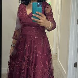 Burgundy Gown, Size 8