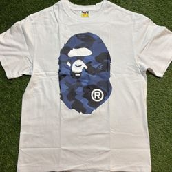 Authentic Bape T-Shirt White/Navy XL