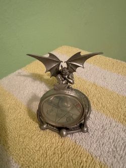 Pewter Gargoyle Dragon Figurine Scrying Mirror RF3048