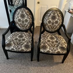 Damask French inspired Accent Armchairs