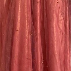 Chiffon and net dress with chiffon duppata 2pc stitched ready to wear medium size