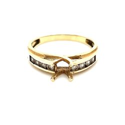 14K Gold Cz Prong Ring Setting