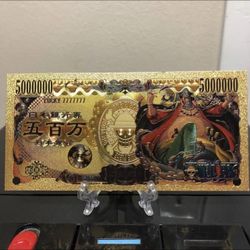 24k Gold Plated Blackbeard (One Piece) Banknote